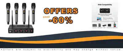 TONOR 4x10 Channel Cordless Microphone System for Karaoke