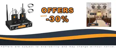 TONOR UHF Wireless Microphone System 2 Bodypacks 15 Channels